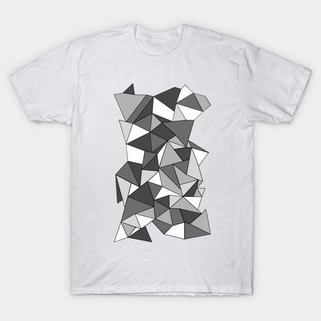 Abstract Collide Grey Outline T-Shirt by ProjectM